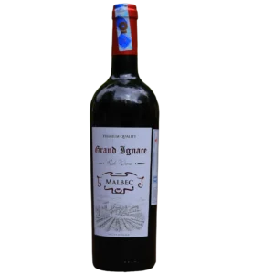 Bottle of Grand Ignace Malbec red wine