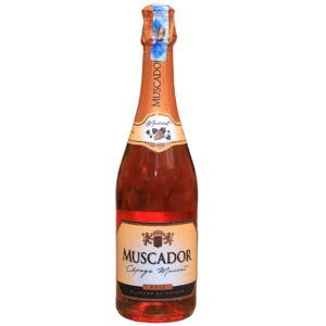 Bottle of Muscador Rosé sparkling wine